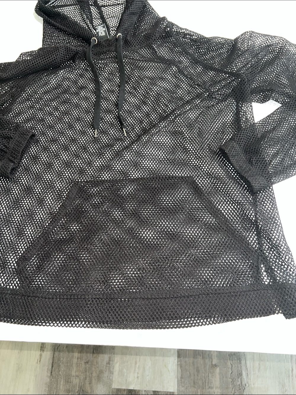 Rue21 Black Open-Knit Mesh Swim Cover-Up